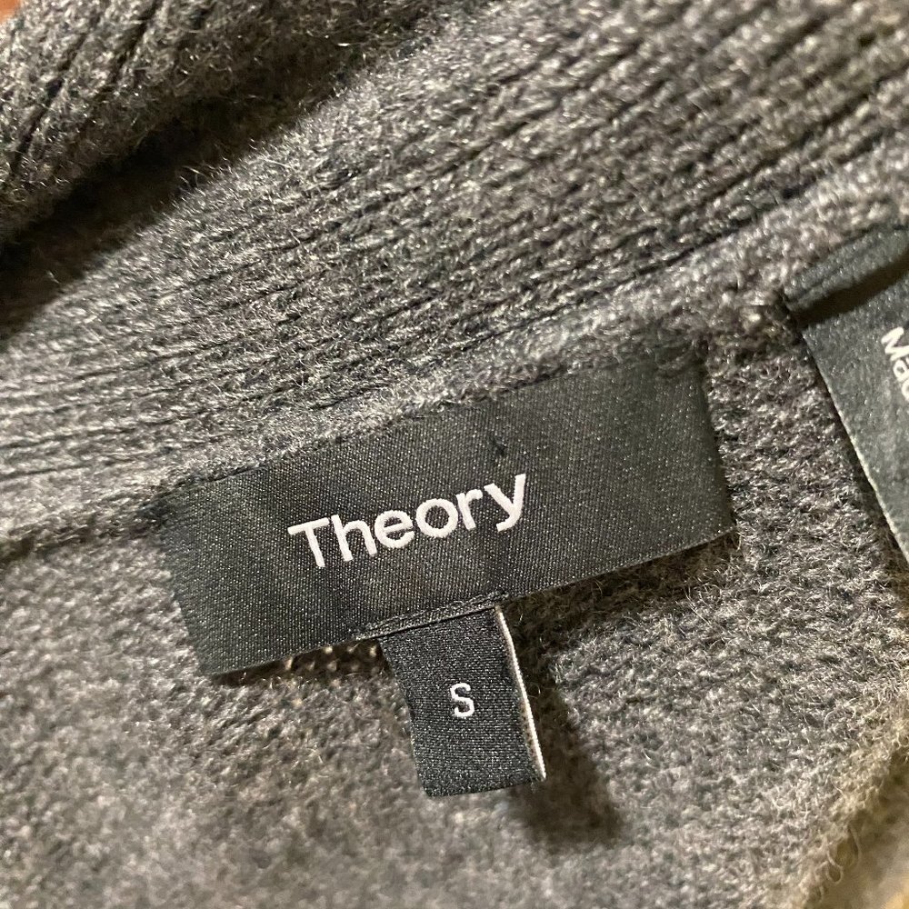 Theory | Cashmere Malinka belted cardigan | Charcoal | Size S - Picture 9 of 12